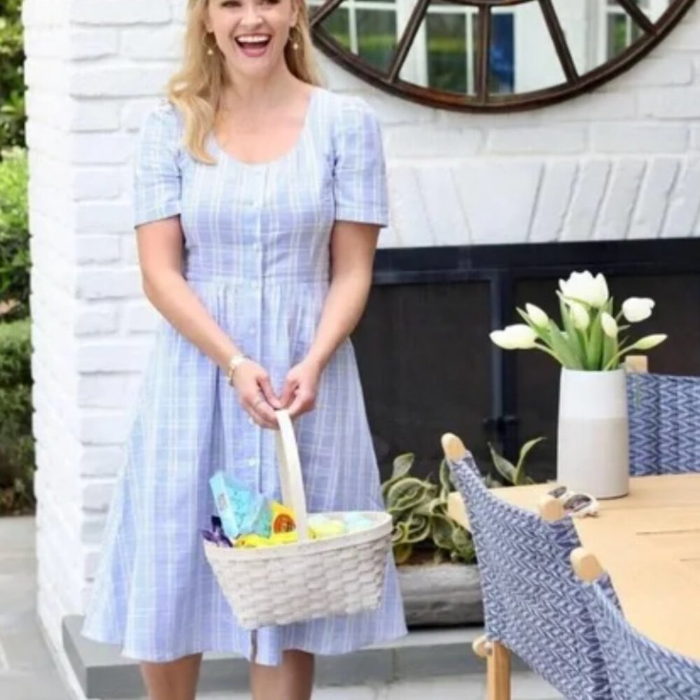 ‼️ PRICE DROP ‼️ Draper James White & Blue Gingham Dress